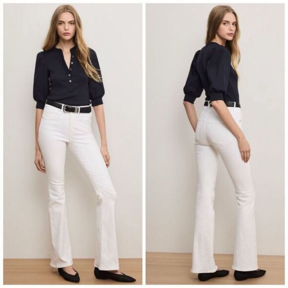 Veronica Beard Beverly High-Rise Skinny Flare Jeans Size 32 $298